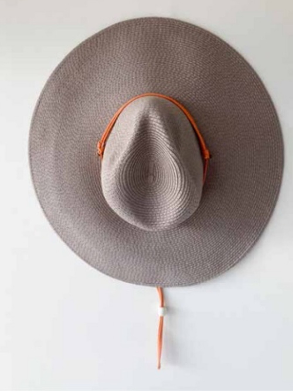 Mersea Sun Wide Brim Straw Hat with Orange Chin Strap Boho Festival Beach